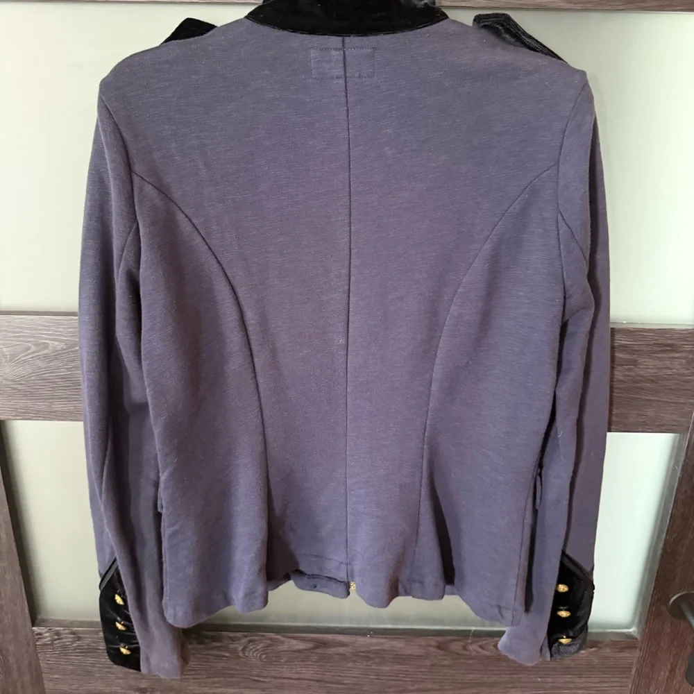 RARE DENIM&SUPPLY velvet gold button military full zip military inspired jacket